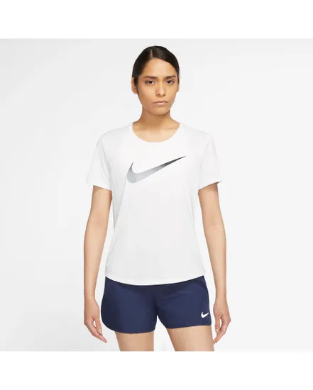 T-shirt manches courtes Femme W NK ONE DF SWSH HBR SS Blanc