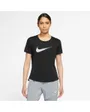 T-shirt manches courtes Femme W NK ONE DF SWSH HBR SS Noir